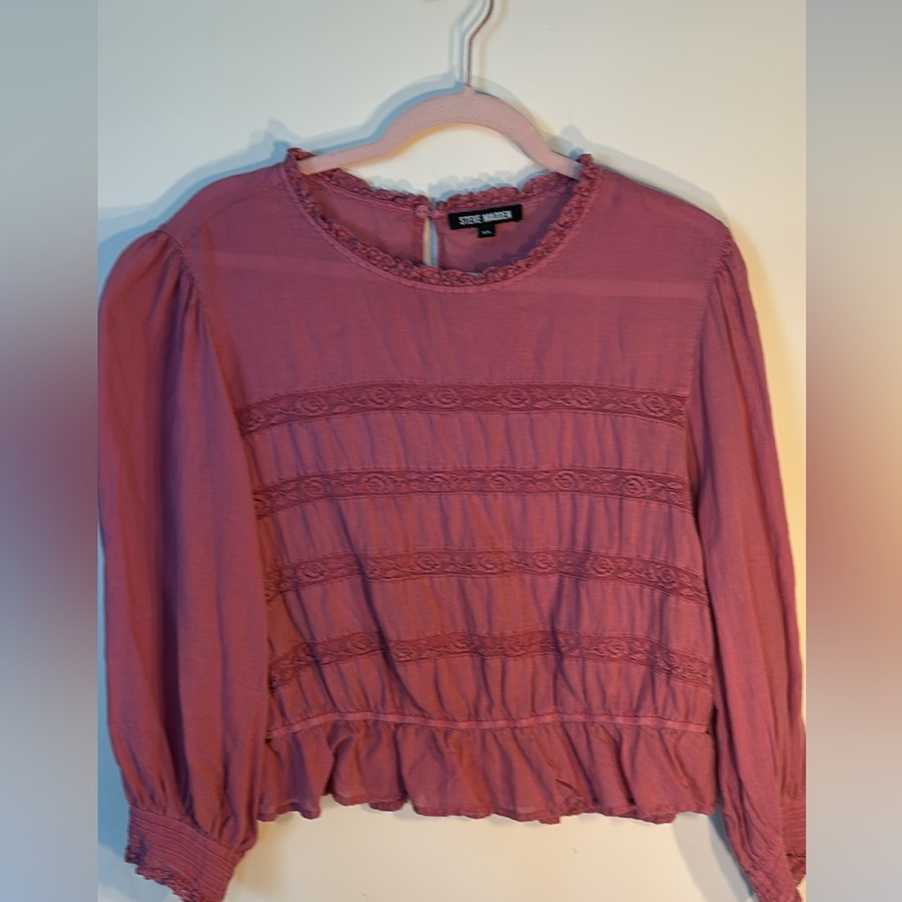 Steve Madden Rose Blouse with Lace Detail